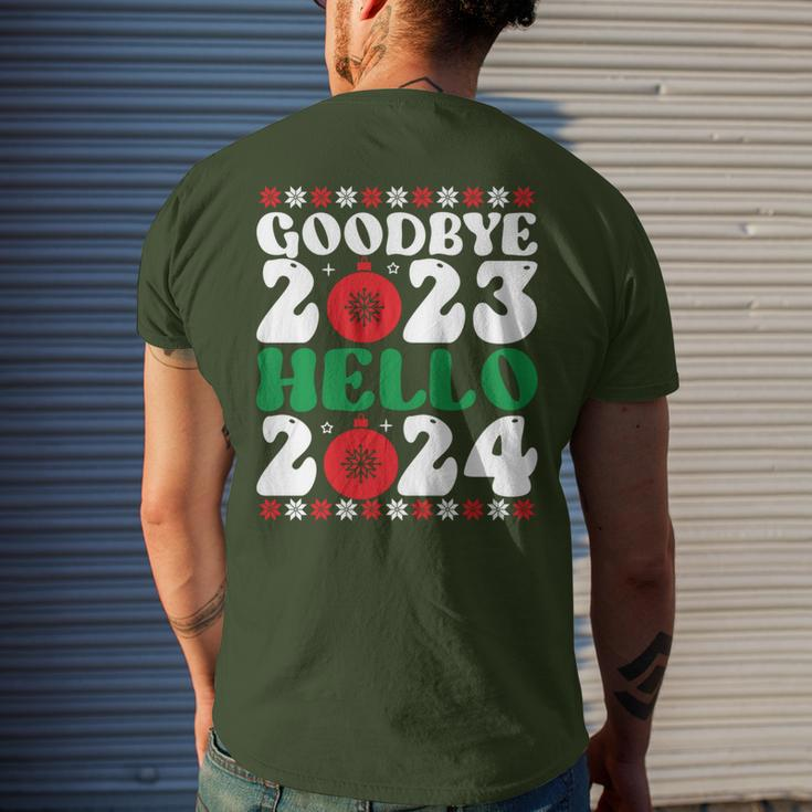 Goodbye 2023 Hello 2024 Christmas Xmas Happy New Year's Eve Men's T-shirt Back Print Gifts for Him