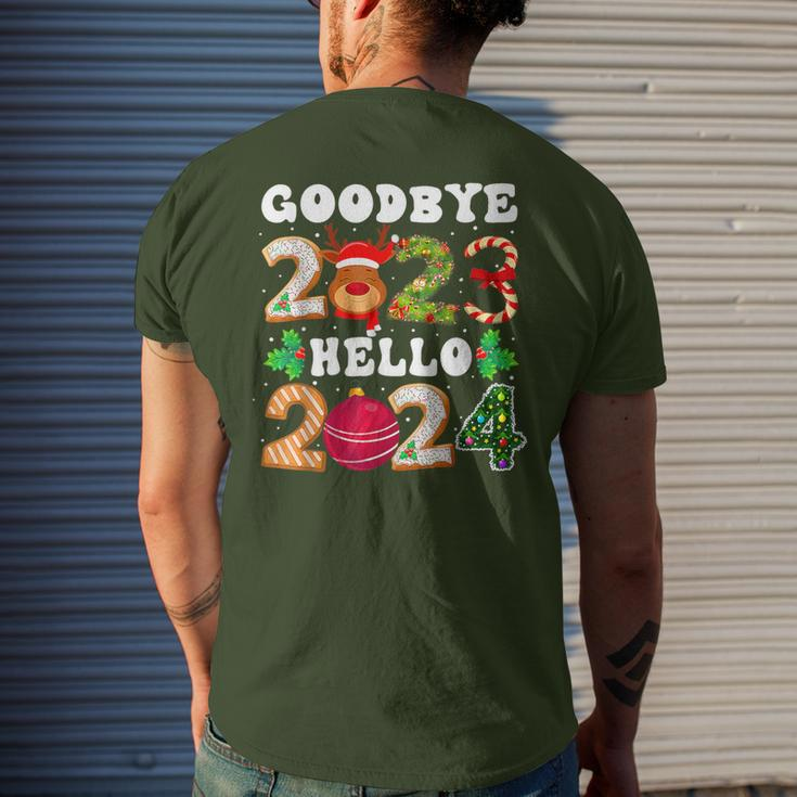 Goodbye 2023 Hello 2024 Happy New Year Christmas Xmas Men's T-shirt Back Print Gifts for Him