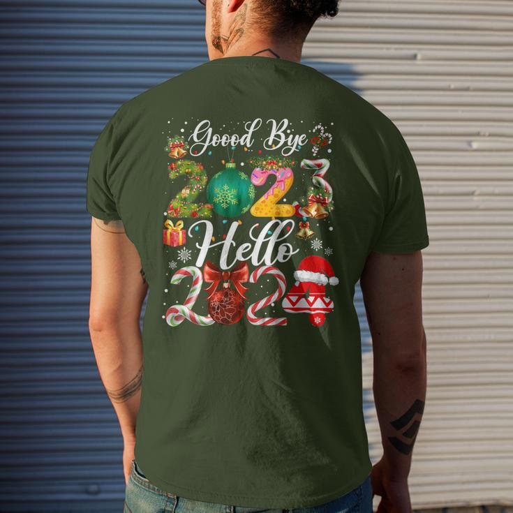 Goodbye 2023 Hello 2024 Happy New Year's Eve Christmas Xmas Men's T-shirt Back Print Gifts for Him