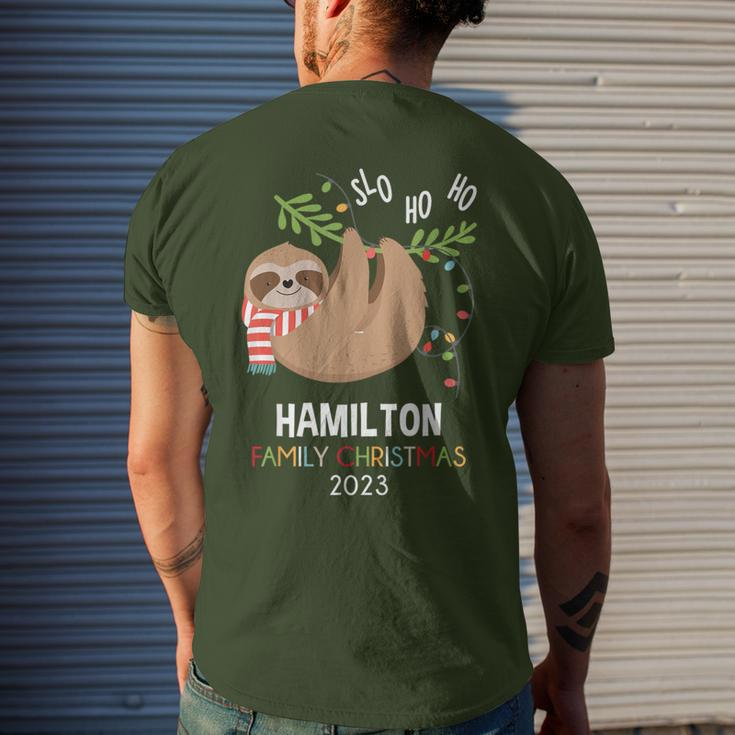 Hamilton Family Name Hamilton Family Christmas Men's T-shirt Back Print Gifts for Him