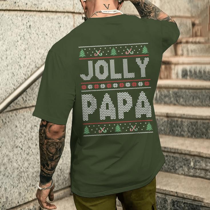 Herren Winterferien X-Mas Santa Jolly Papa Hässliche Weihnachten T-Shirt mit Rückendruck Geschenke für Ihn