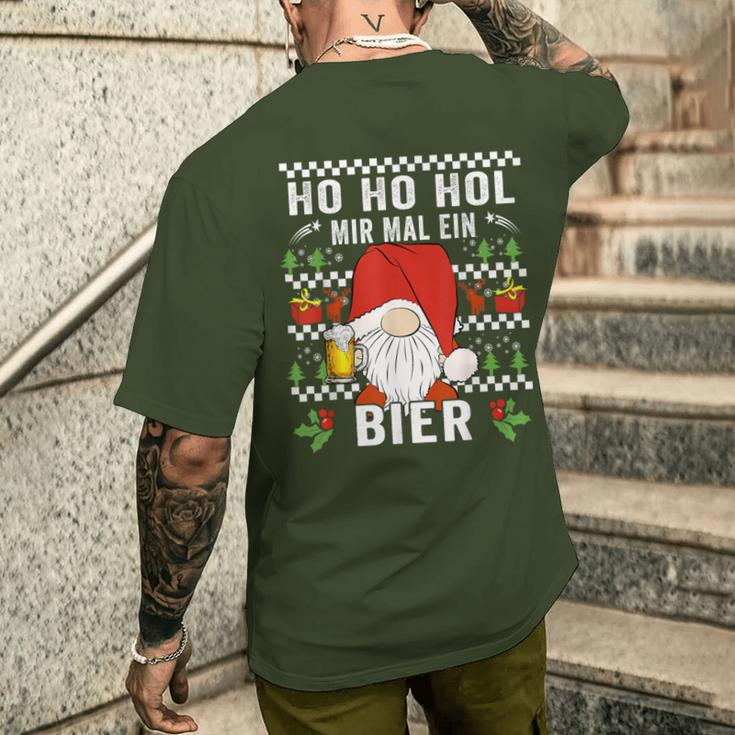 Ho Ho Hol Mir Mal Ein Bier Christmas Slogan T-Shirt mit Rückendruck Geschenke für Ihn