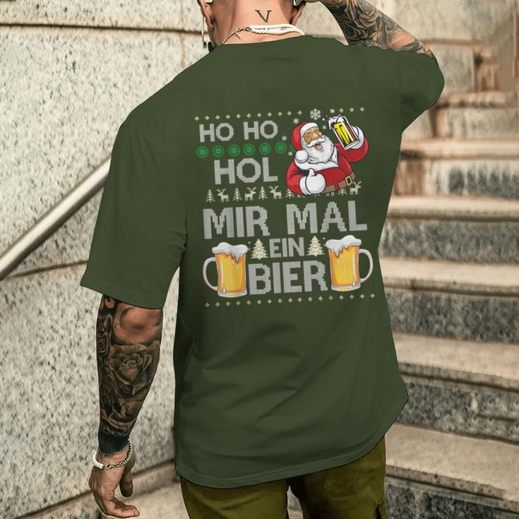 Ho Ho Hol Mir Mal Ein Bier Ugly Christmas Sweater T-Shirt mit Rückendruck Geschenke für Ihn