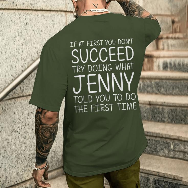 Jenny Name Personalized Birthday Christmas Joke Men's T-shirt Back Print Gifts for Him
