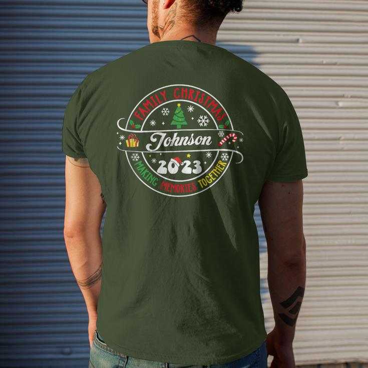 Johnson Family Name Christmas Matching Surname Xmas 2023 Men's T-shirt Back Print Gifts for Him