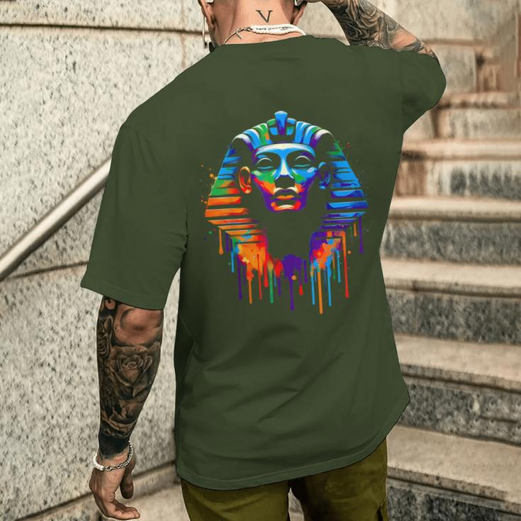 King Tut Tutankhamun Minimalist Vibrant Style Christmas Men's T-shirt Back Print Gifts for Him