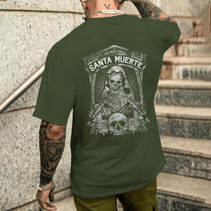 La Santa Muerte Mexican Grim T-Shirt mit Rückendruck Geschenke für Ihn