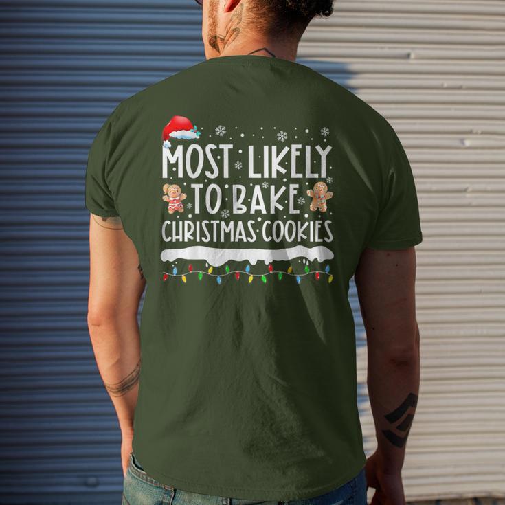 Most Likely To Bake Christmas Cookies Family Matching Men's T-shirt Back Print Gifts for Him