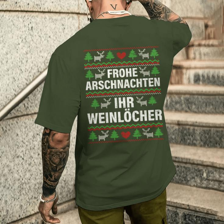 Merry Arschnacht Ihr Weinloch Christmas T-Shirt mit Rückendruck Geschenke für Ihn