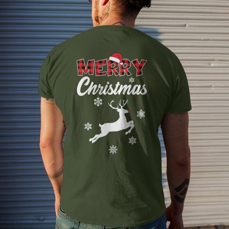 Merry Christmas Rudolph Reindeer Xmas Men's T-shirt Back Print Gifts for Him