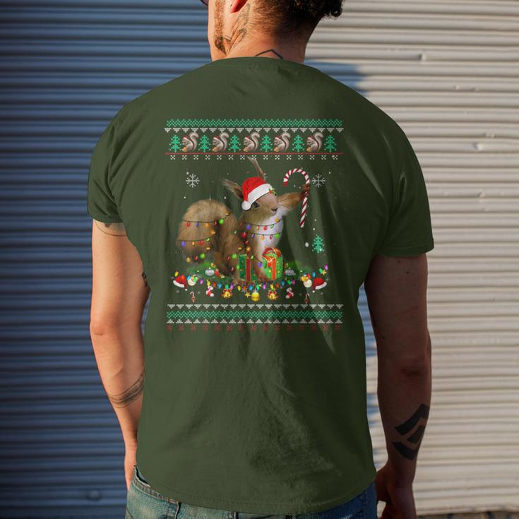 Merry Xmas Squirrel Christmas Xmas Christmas Lights Ugly Men's T-shirt Back Print Gifts for Him