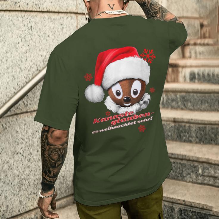 Pittiplatsch As Santa Claus T-Shirt mit Rückendruck Geschenke für Ihn