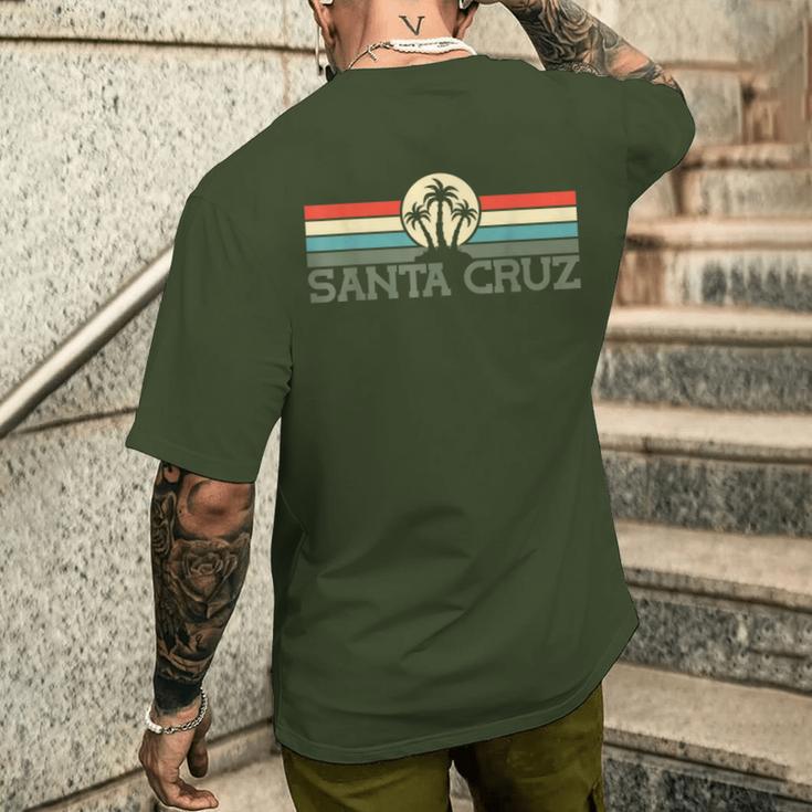 Santa Cruz Ca California Retro 70S 80S Surfer S T-Shirt mit Rückendruck Geschenke für Ihn