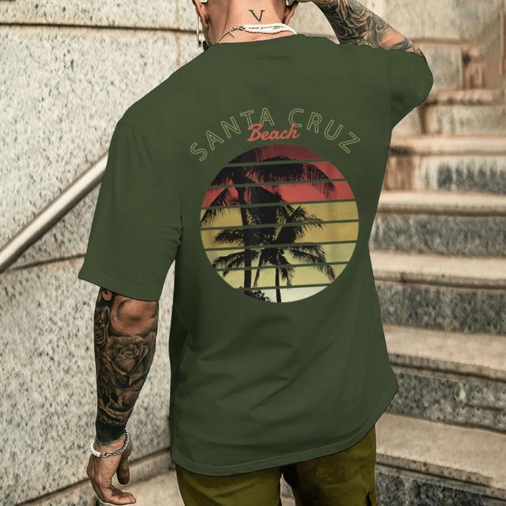 Santa Cruz Ca California Surfer 70S 80S Retro T-Shirt mit Rückendruck Geschenke für Ihn