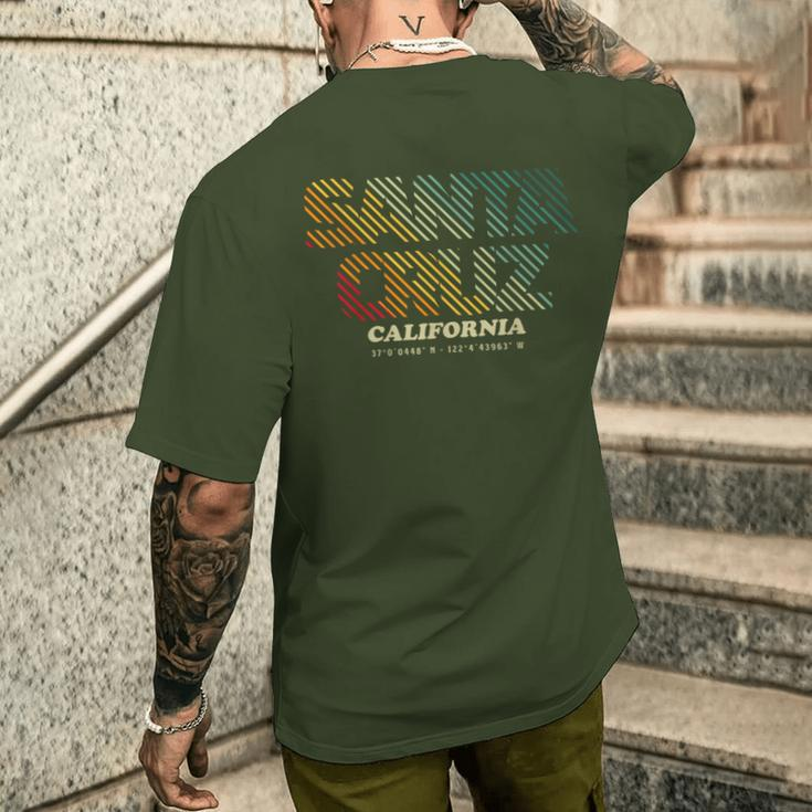 Santa Cruz City California Vintage Retro S T-Shirt mit Rückendruck Geschenke für Ihn