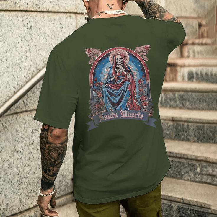 Santa Muerte Saint Death Men's T-shirt Back Print Gifts for Him