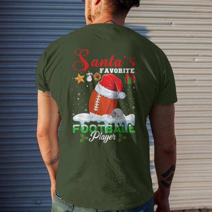 Santa's Favorite Football Player Christmas For Men Men's T-shirt Back Print Gifts for Him