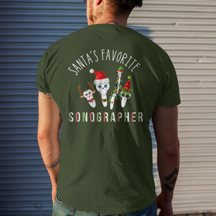 Santas Favorite Sonographer Radiology Christmas Sonography Men's T-shirt Back Print Gifts for Him