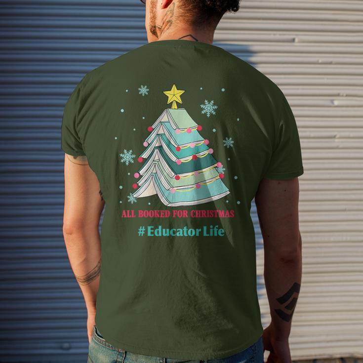 Tree All Booked For Christmas Educator Life Men's T-shirt Back Print Gifts for Him