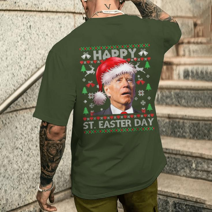 Ugly Christmas Sweater Joe Biden Happy Easter Day Xmas Men's T-shirt Back Print Gifts for Him