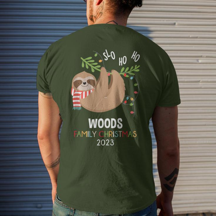 Woods Family Name Woods Family Christmas Men's T-shirt Back Print Gifts for Him