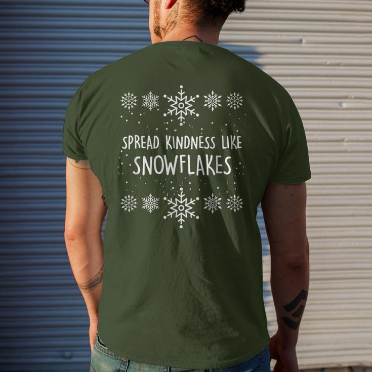 Xmas Themed Spread Kindness Like Snowflakes Merry Christmas Men's T-shirt Back Print Gifts for Him