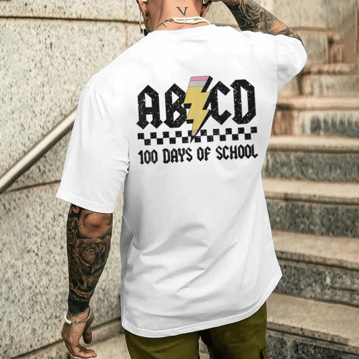 100Th Day 100 Days Of School Abcd Teachers Rock Boys Girls Men's T-shirt Back Print Gifts for Him