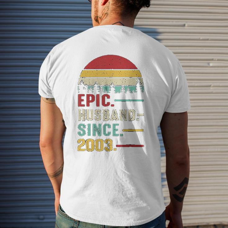18Th Wedding Anniversary Ideas Epic Husband Since 2003 Mens Back Print T-shirt Gifts for Him