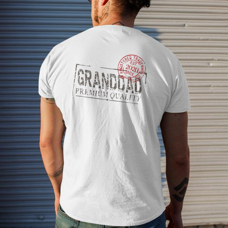 Graphic 365 Granddad Grandpa Vintage Est 2020 Men Mens Back Print T-shirt Gifts for Him