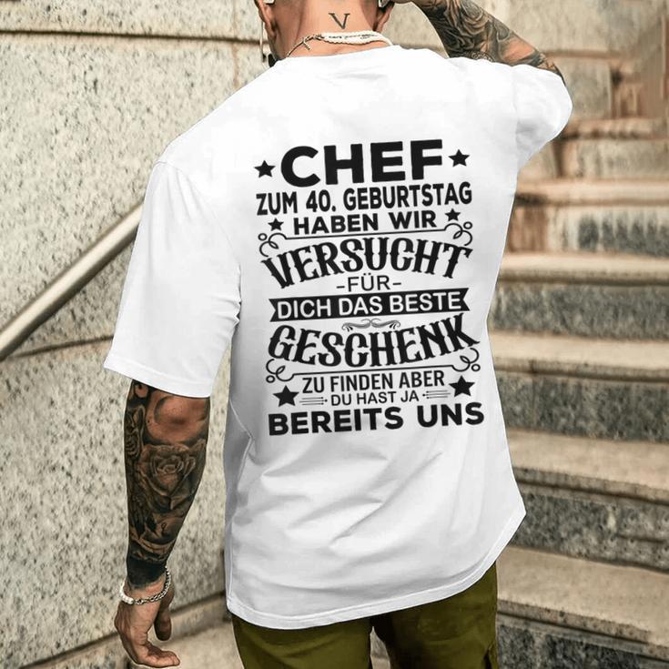 40Th Birthday Chef Für Dich Das Beste 40 Jahre Gray T-Shirt mit Rückendruck Geschenke für Ihn