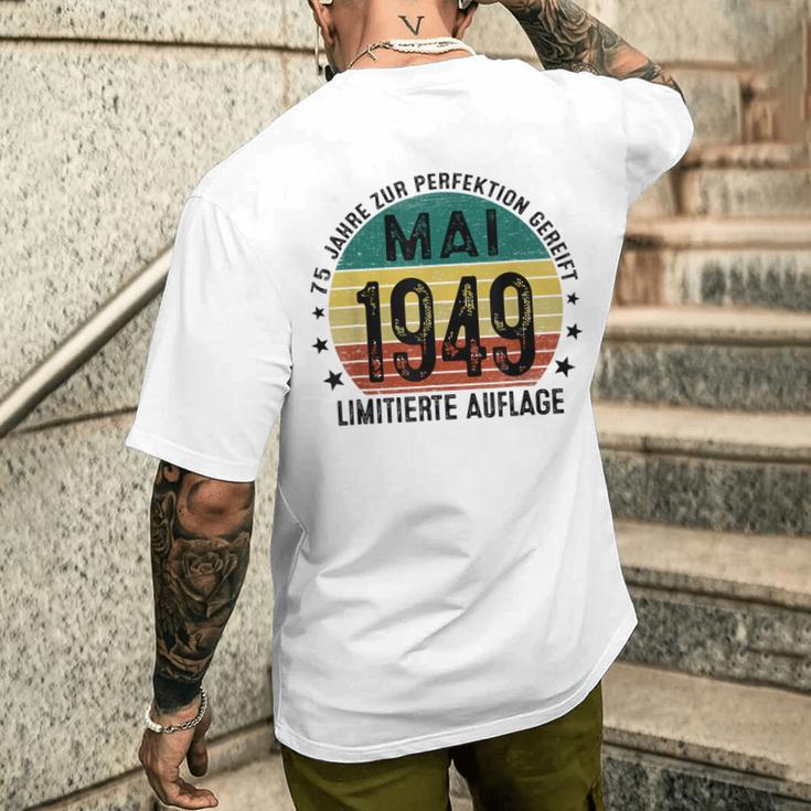 75 Geburtstag Mann 75 Jahre Deko Jahrgang Mai 1949 T-Shirt mit Rückendruck Geschenke für Ihn