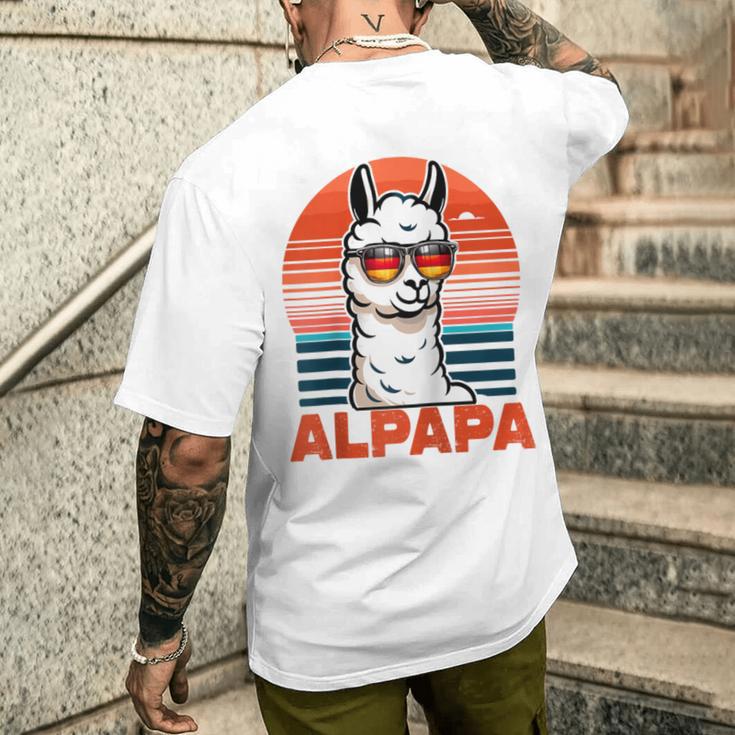 Alpapaatertag Bester Papa Alpaka Retro Alpapa Raglan T-Shirt mit Rückendruck Geschenke für Ihn