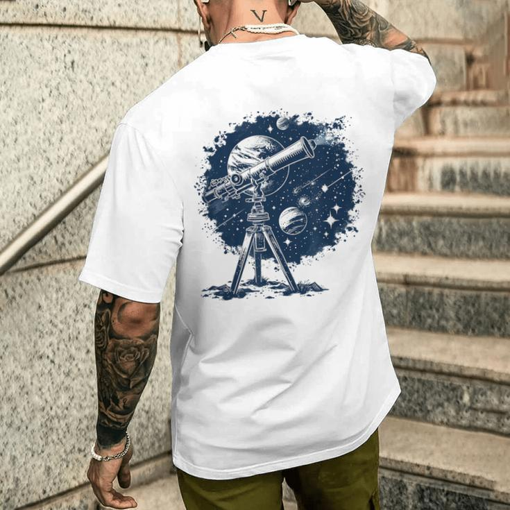 Astronomie Und Farbenfrohes Teleskop T-Shirt mit Rückendruck Geschenke für Ihn