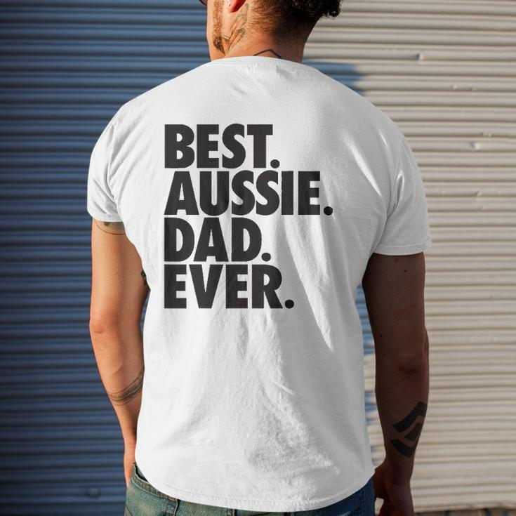 Aussie Dad Australian Shepherd Dog Dad Mens Back Print T-shirt Gifts for Him