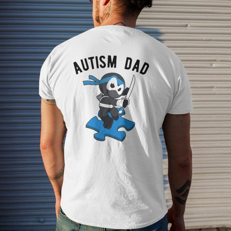 Autism Dad Ninja Martial Arts Father Mens Back Print T-shirt Gifts for Him