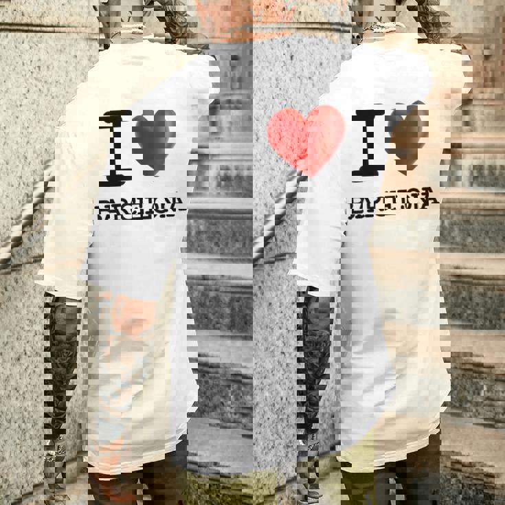 Avec Inscription I Love Barcelona Et Cœur T-shirt imprimé au dos Cadeaux pour lui