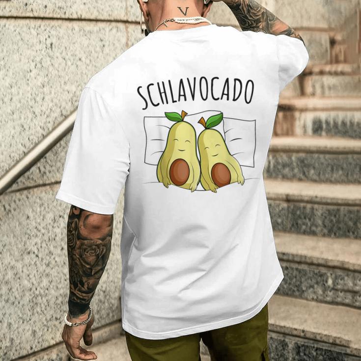 Avocado Sleep Schlavocado Pyjamas Sleeping T-Shirt mit Rückendruck Geschenke für Ihn