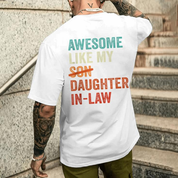 Awesome Like My Daughter-In-Law Retro Fathers Day Men's T-shirt Back Print Gifts for Him