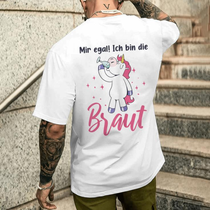 Bachelorette Bridesmaid Jga Polterabend Mir Egal Braut T-Shirt mit Rückendruck Geschenke für Ihn