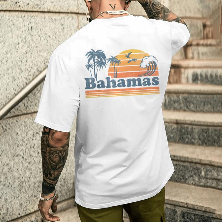 Bahamas Beach Summer Vacation Sunset Vintage 70'S Retro Men's T-shirt Back Print Gifts for Him