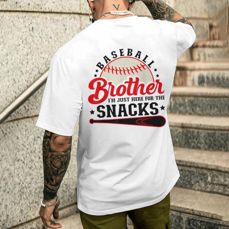 Baseball Brother I'm Just Here For The Snacks Men's T-shirt Back Print Gifts for Him
