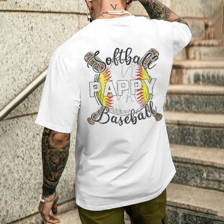 Baseball Softball Pappy Of Softball Baseball Player Men's T-shirt Back Print Gifts for Him