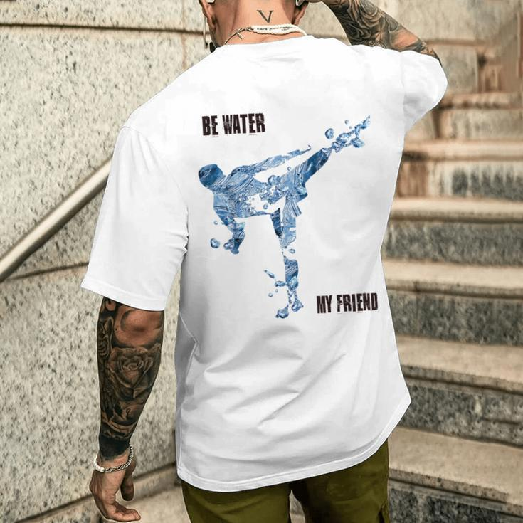 Be Water My Friend Kurzärmliges Herren-T-Kurzärmliges Herren-T-Shirt, Inspirierendes Bruce Lee Kampfkunst Design Geschenke für Ihn