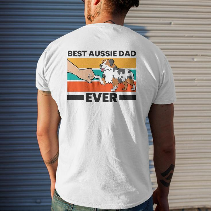 Best Aussie Papa Ever Australian Shepherd Dad Aussie Dad Mens Back Print T-shirt Gifts for Him