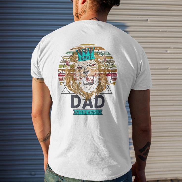 Best Dad In The World Lion Daddy For Father's Day Mens Back Print T-shirt Gifts for Him