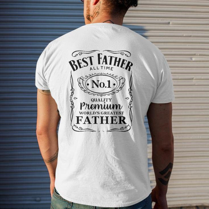 Best Father Of All Time Whiskey Label Mens Back Print T-shirt Gifts for Him