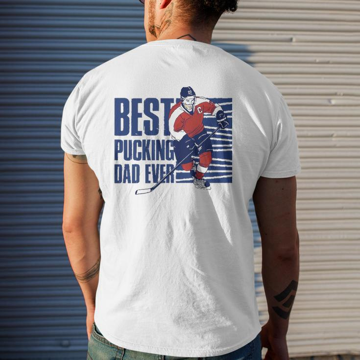 Best Pucking Dad Ever Hockey Lover Mens Back Print T-shirt Gifts for Him