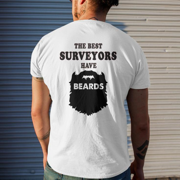 Best Surveyor Premium Beards Surveying Land Tee Mens Back Print T-shirt Gifts for Him