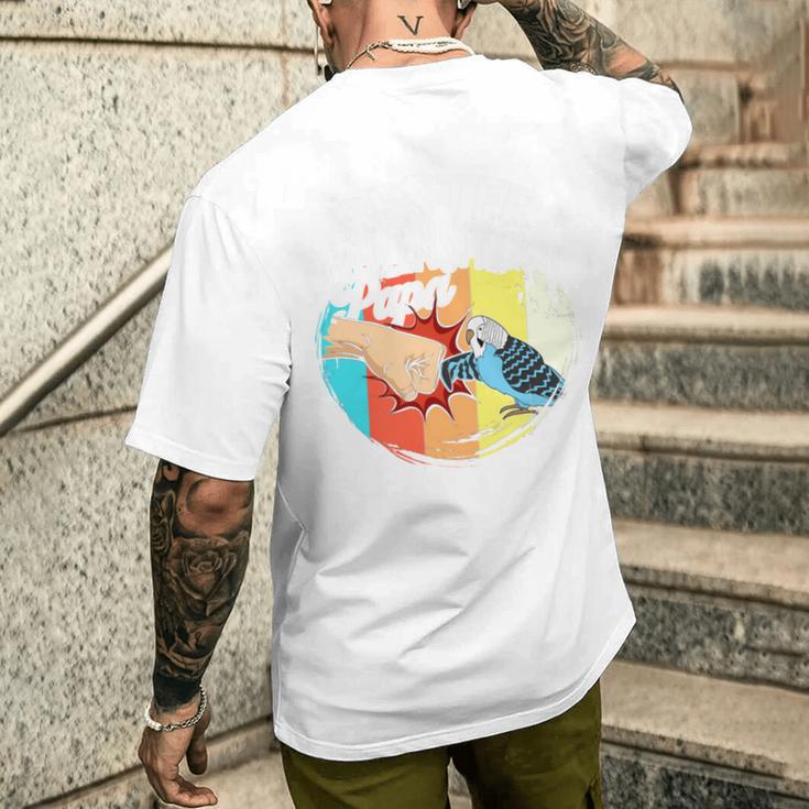 Bester Budgie Papa Bird Pet Budgie T-Shirt mit Rückendruck Geschenke für Ihn