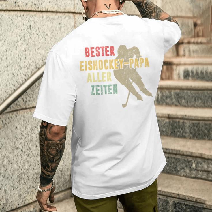 Bester Eishockey-Papa Aller Zeiten Herrenatertag Geschenk T-Shirt mit Rückendruck Geschenke für Ihn